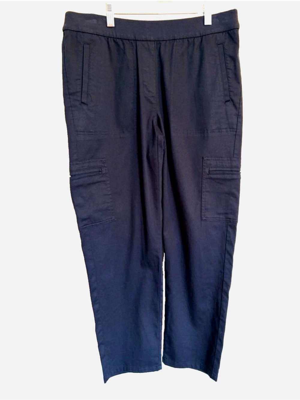 J Jill Navy Cargo Jogger Pants Small Pull On Utility Ankle Pants Stretch